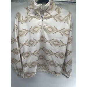 Hollister Fleece Sweater Womens XS Aztec Print 1/4 Zip Sweatshirt Pullover